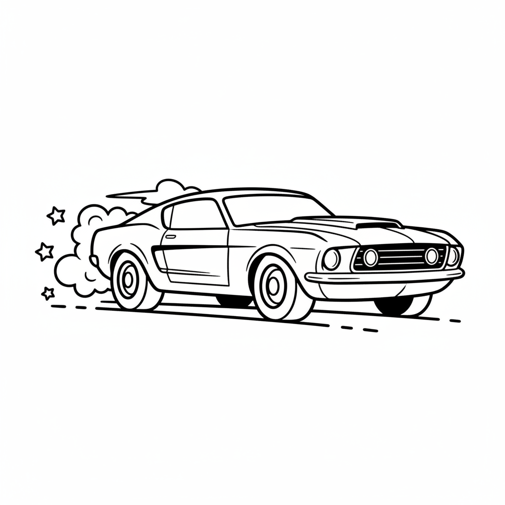 Ford Mustang 7 Ausmalbild