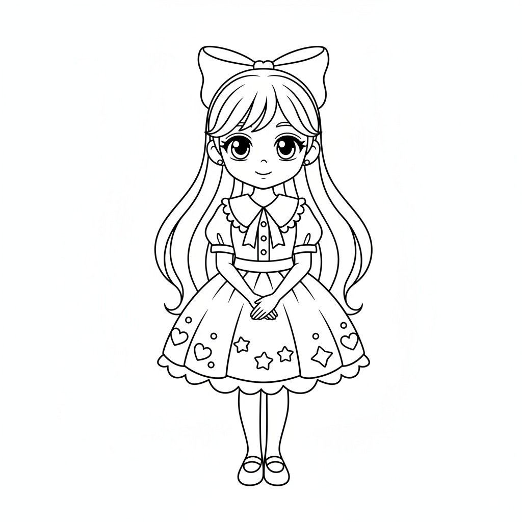 Dibujo para colorear Chica anime 8