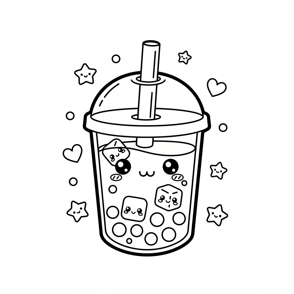 Kawaii drink 9 coloring page