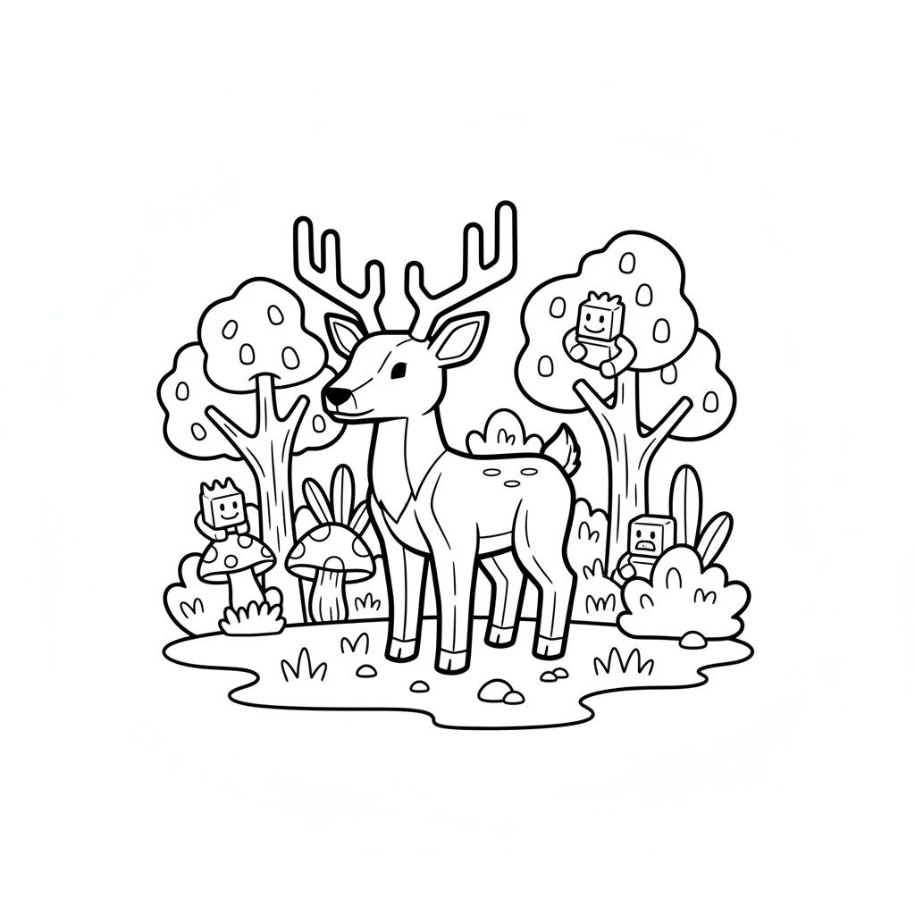 Dibujo para colorear de Roblox The Deer