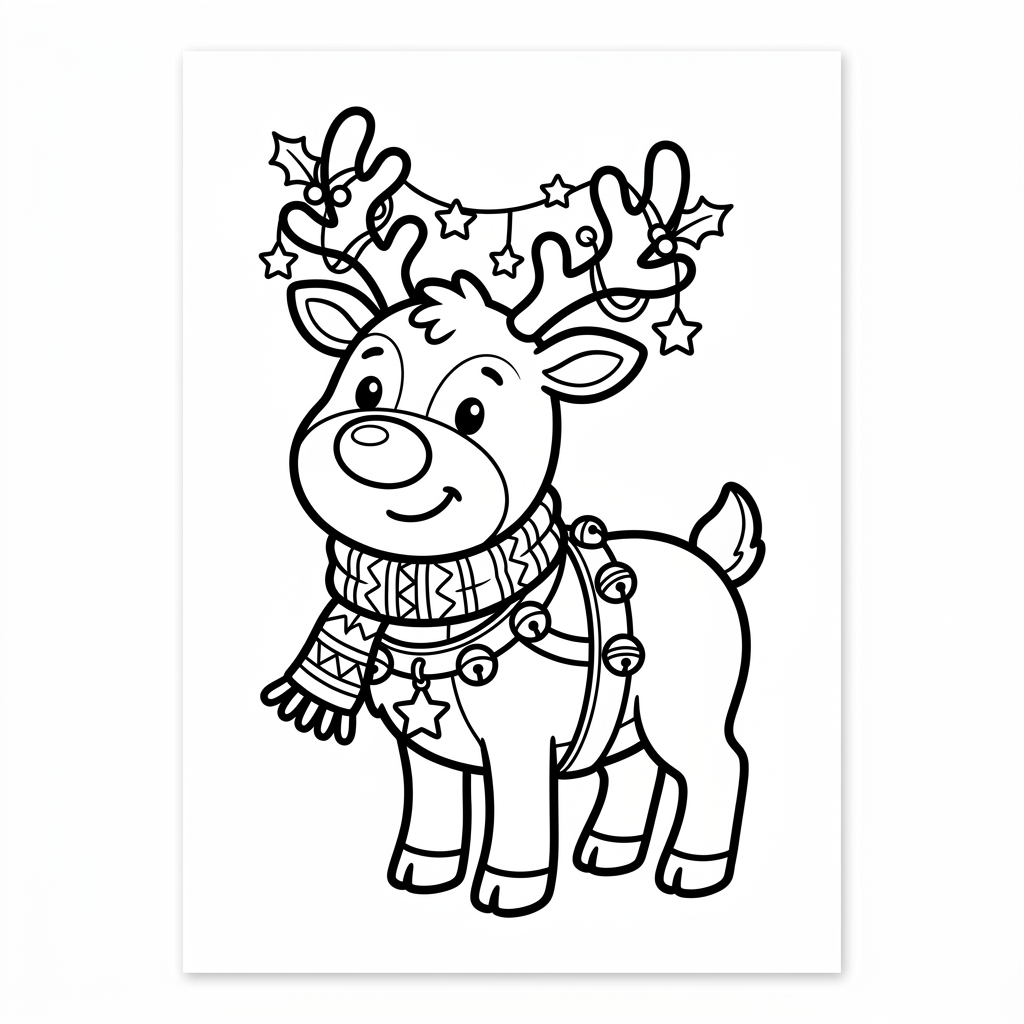 Weihnachtsrentier 8 Ausmalbild