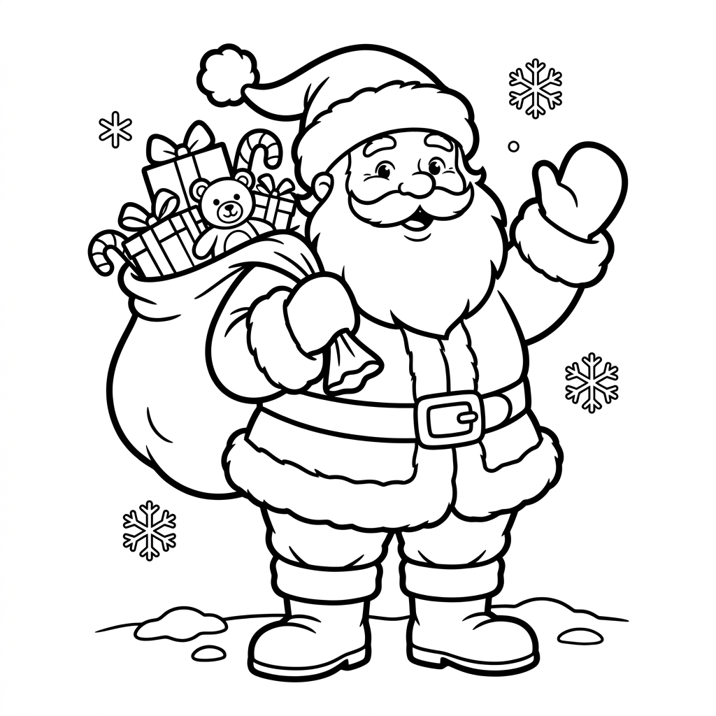 Coloriage Dessin du père noel 2 à imprimer