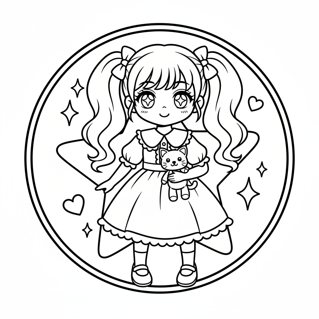 Disegno da colorare Ragazza anime 6