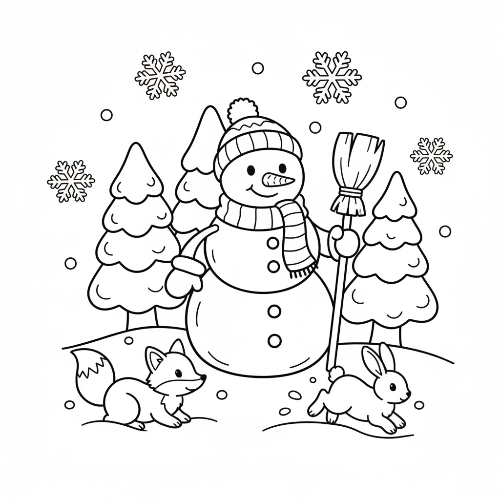 Disegno invernale da colorare 1
