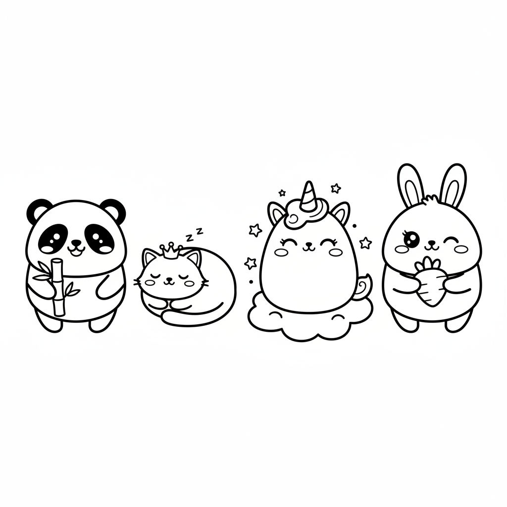 Kawaii 4 coloring page