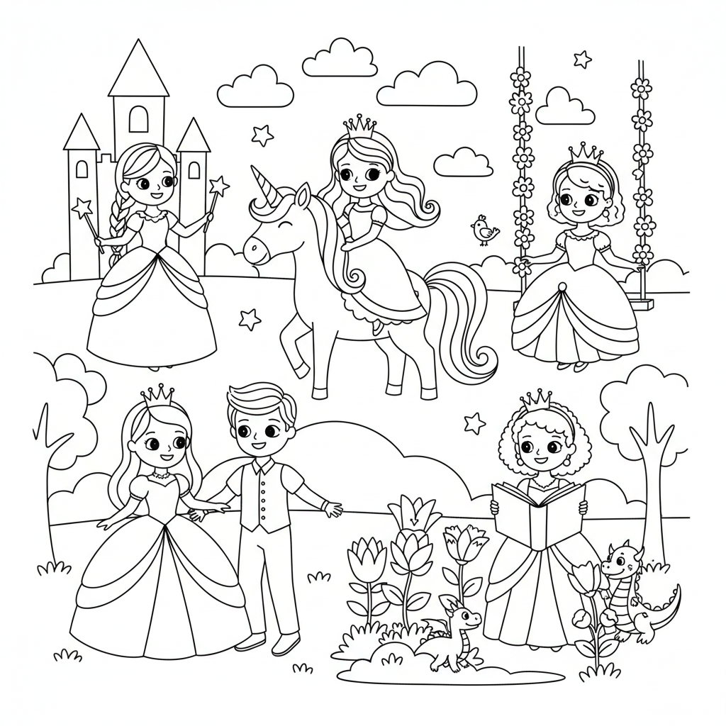 Disegno da colorare Principesse 6