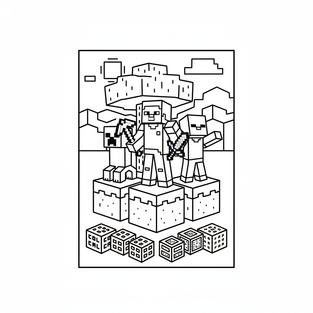 Disegno da colorare Minecraft 3