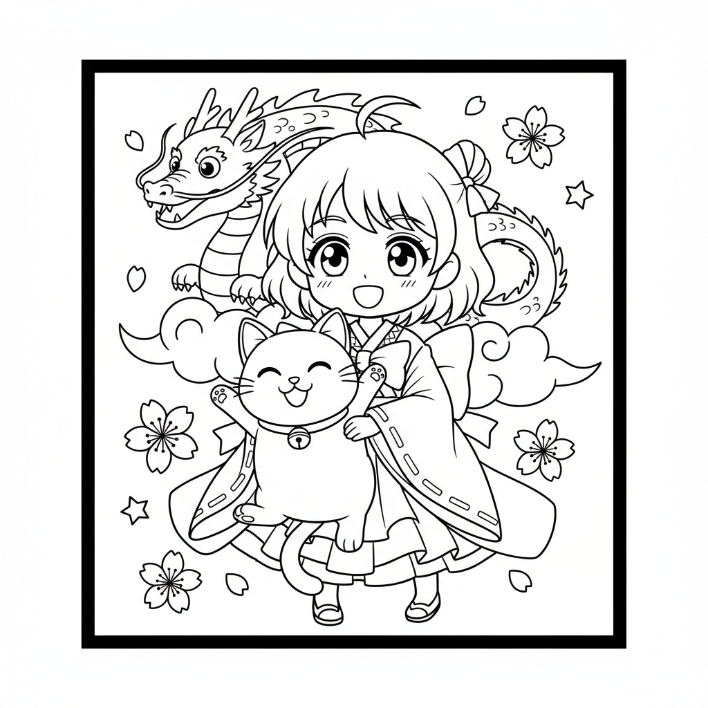 Coloriage Manga 9 à imprimer