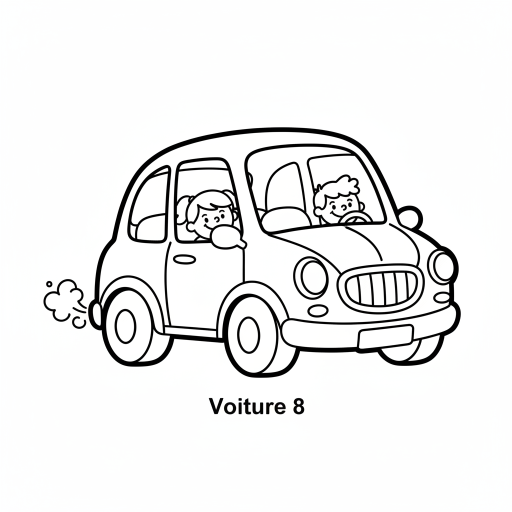Auto 8 Ausmalbild