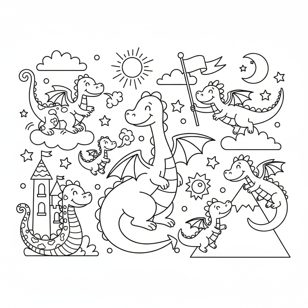 Dragons 6 coloring page