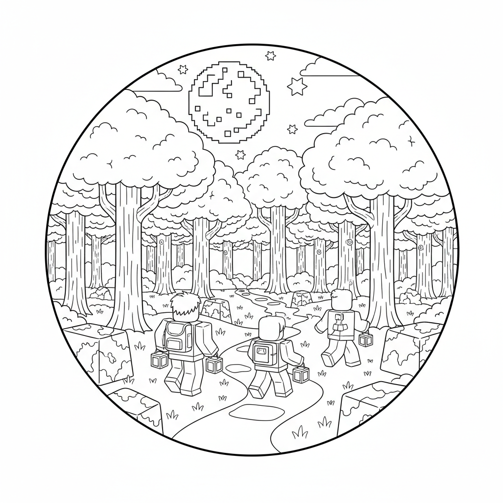 Coloring page 99 Nights in the Forest - Roblox 9
