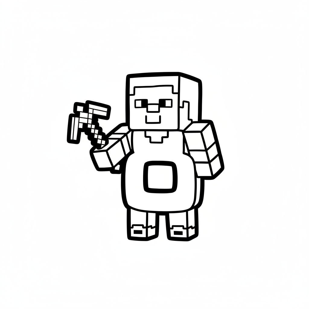 Dibujo para colorear Steve Minecraft 8