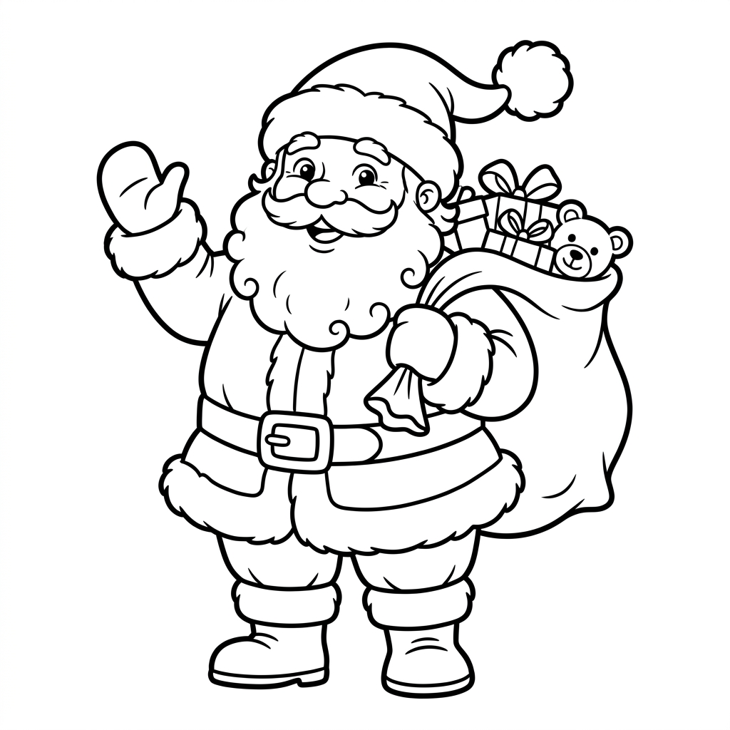 Dibujo para colorear de Papá Noel 1