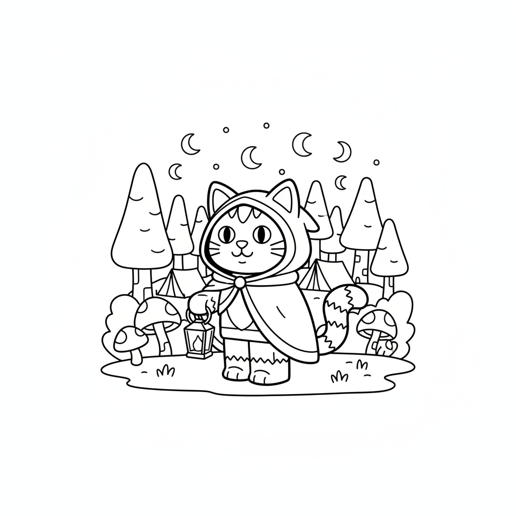 以Roblox为灵感的猫咪涂色页