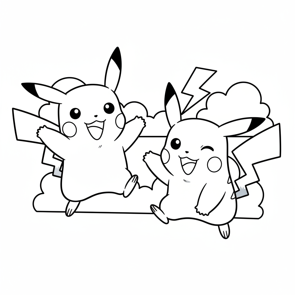 Disegno da colorare di Pikachu 2