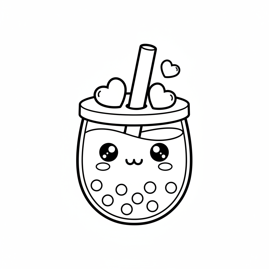 Coloriage Dessin de boisson kawaii 8 à imprimer