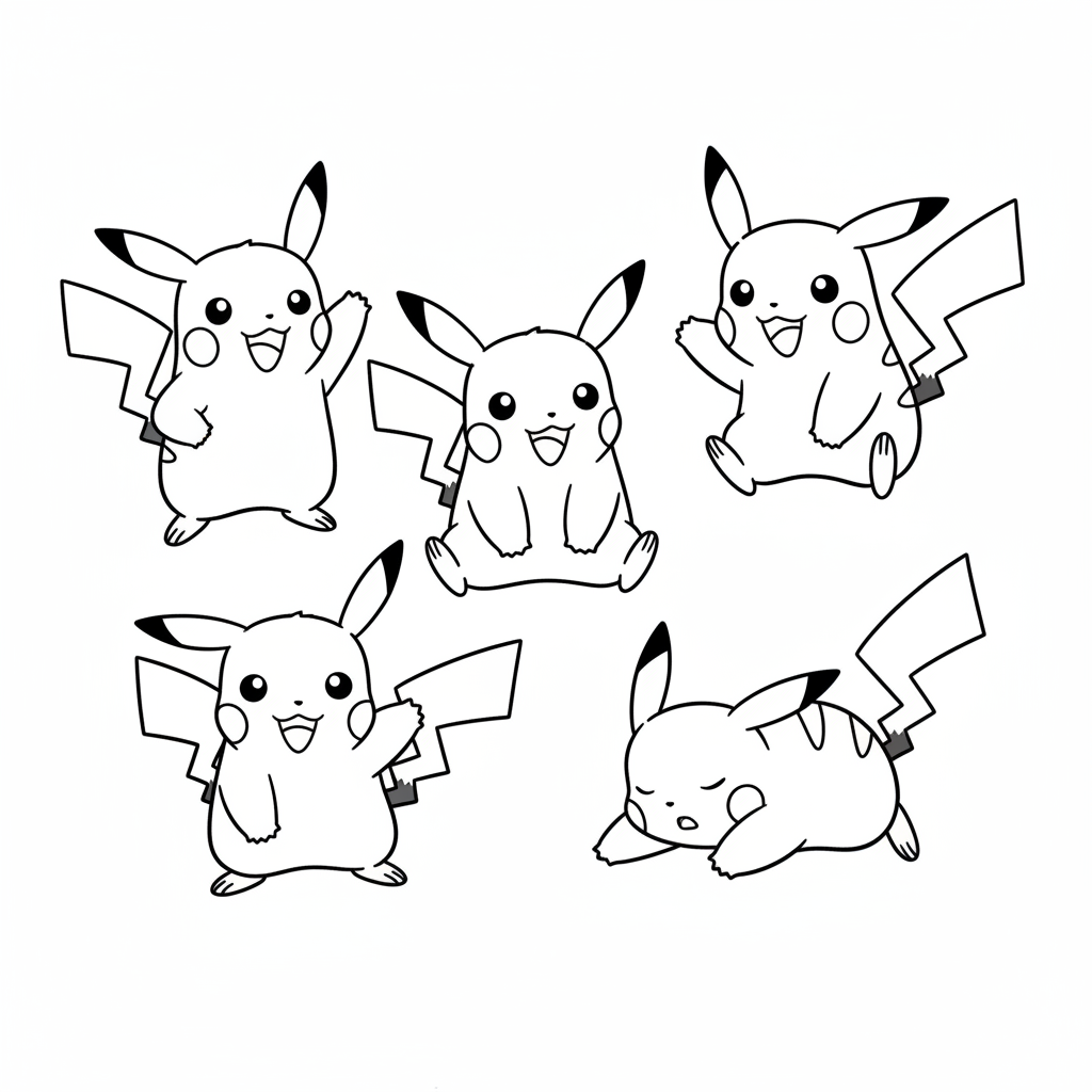 Coloriage Pikachu  5 à imprimer