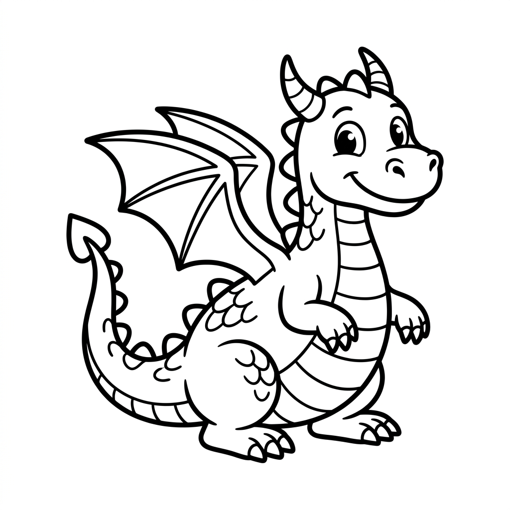 Coloriage Dessin de dragon à imprimer