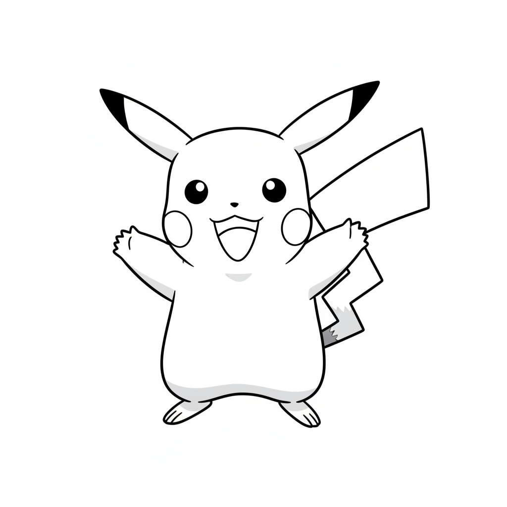 Coloriage Pikachu  1 à imprimer