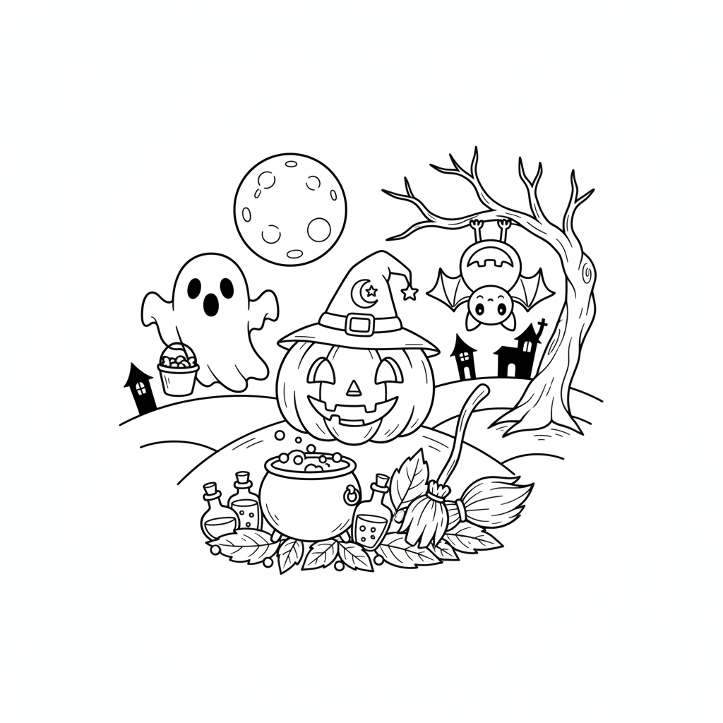 Dibujo de Halloween para colorear 2