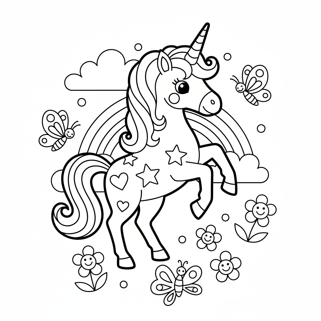 Unicorns 1 coloring page