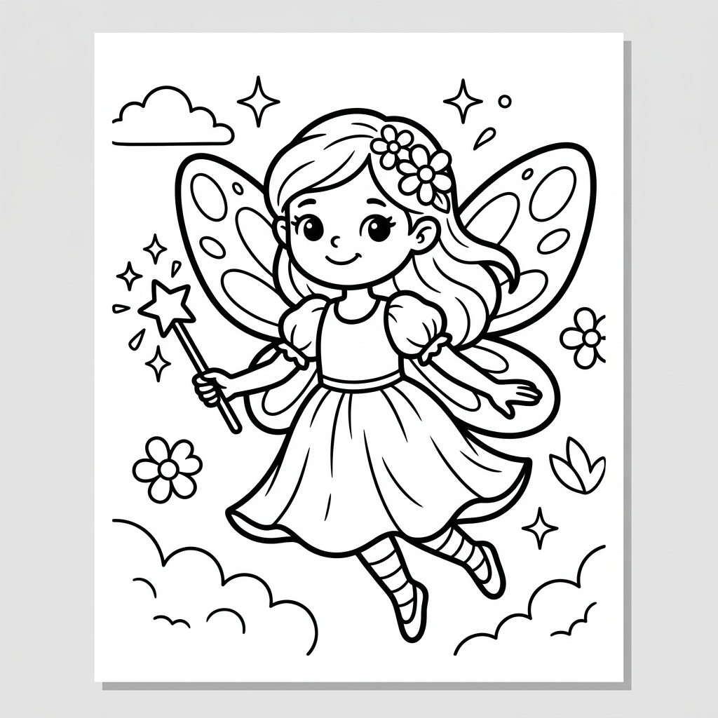 Fairy coloring page 8