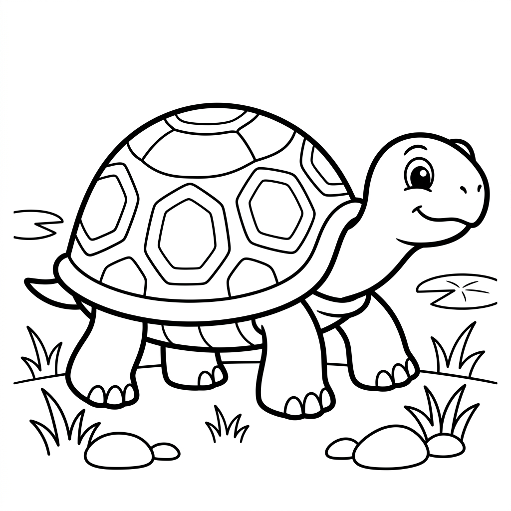 Dibujo de tortuga 10 para colorear