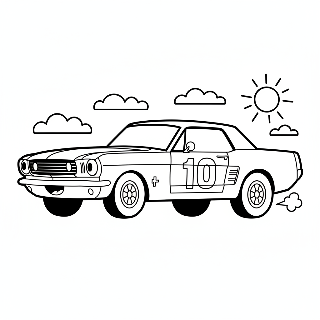 Disegno da colorare Ford Mustang 10