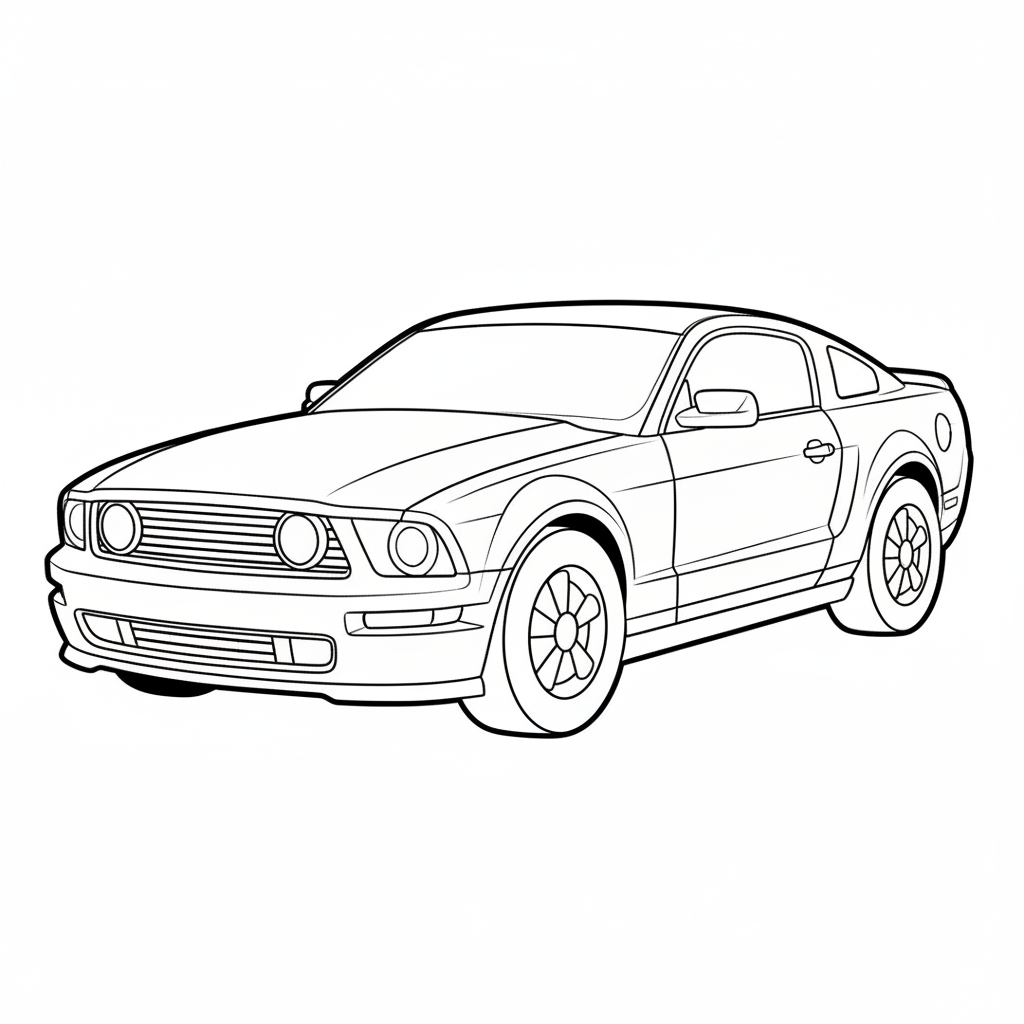 Disegno da colorare Ford Mustang 5