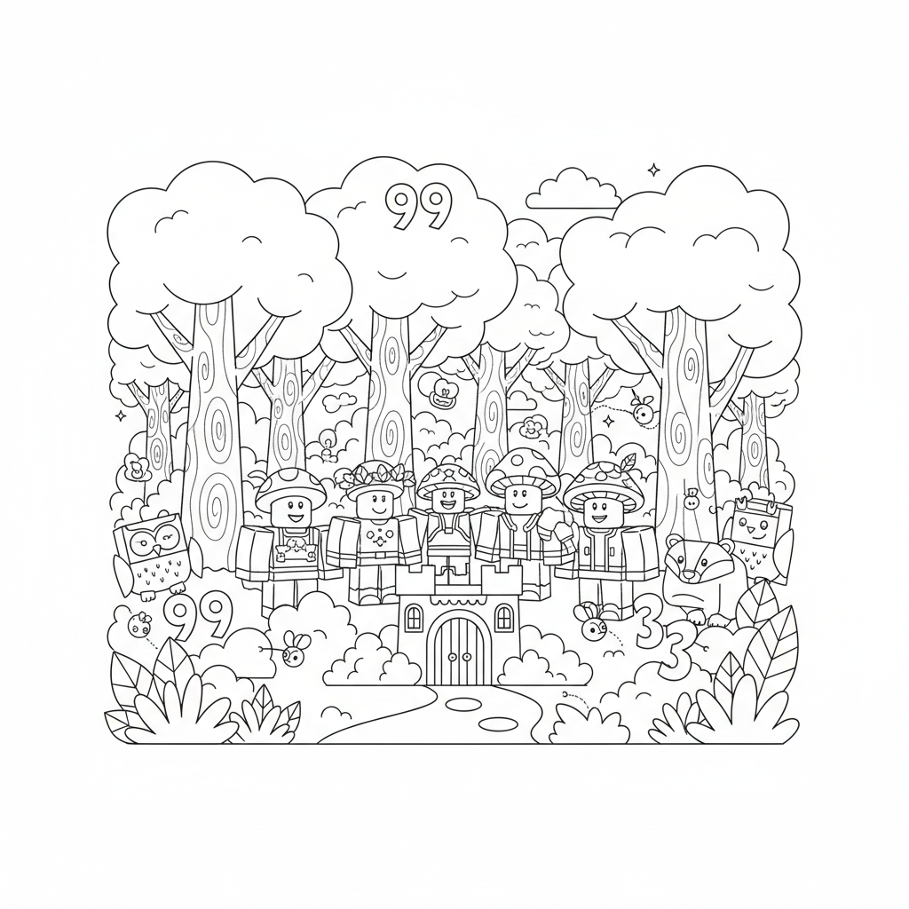 Dibujo para colorear 99 Nights in the Forest 3
