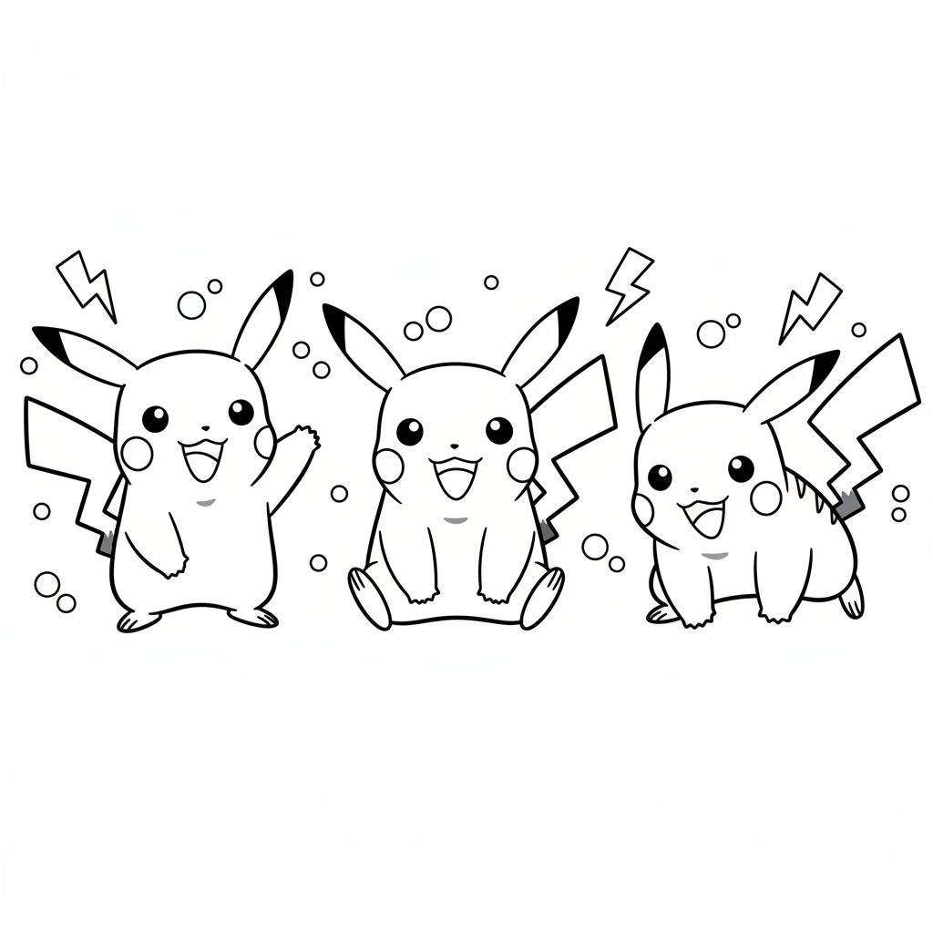 Dibujo de Pikachu 3 para colorear