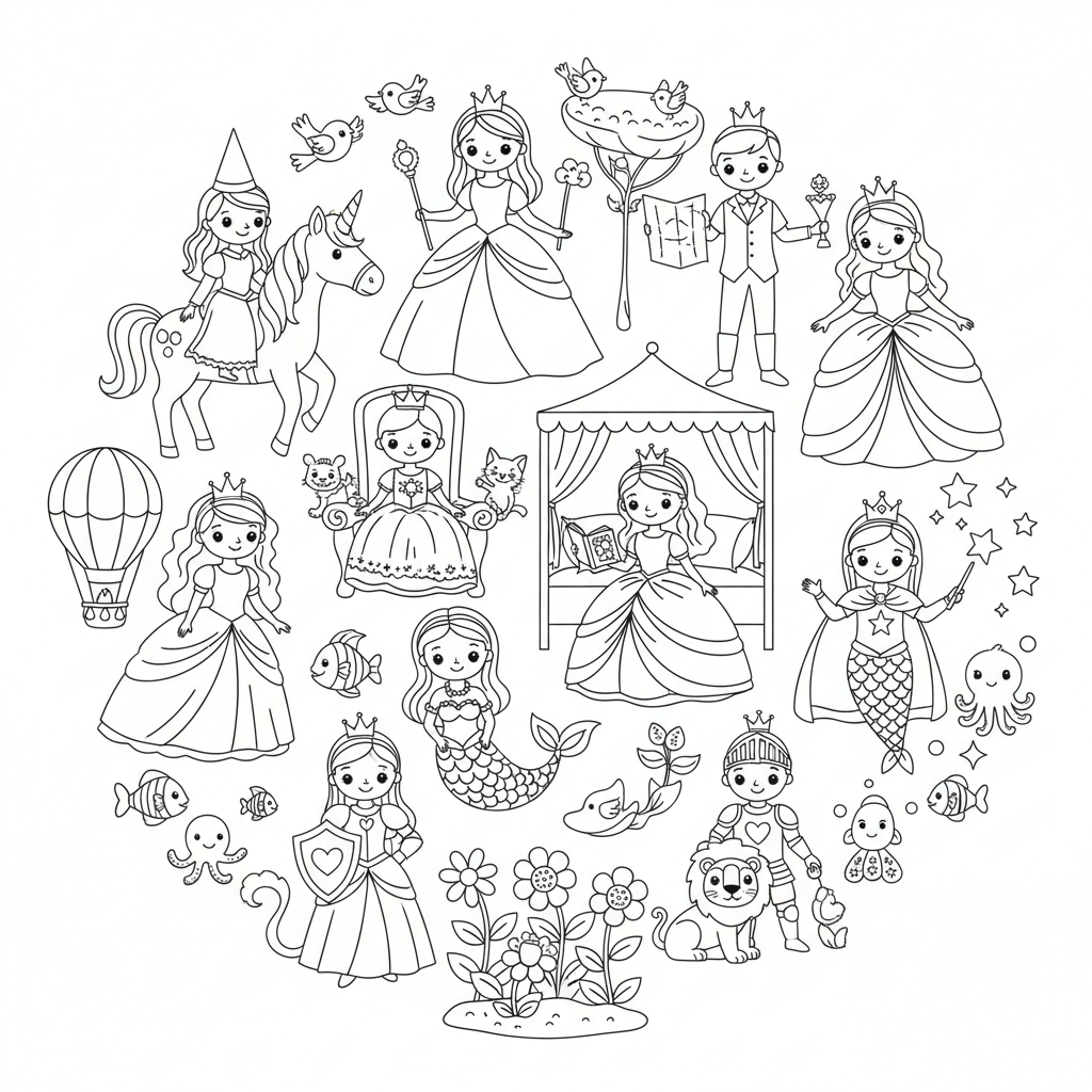 Princesses 10 coloring page