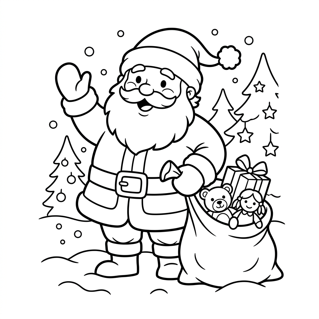 Coloriage Dessin du père noel 4 à imprimer