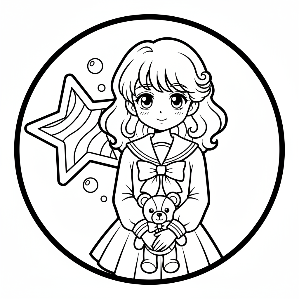 Disegno da colorare Ragazza anime 7