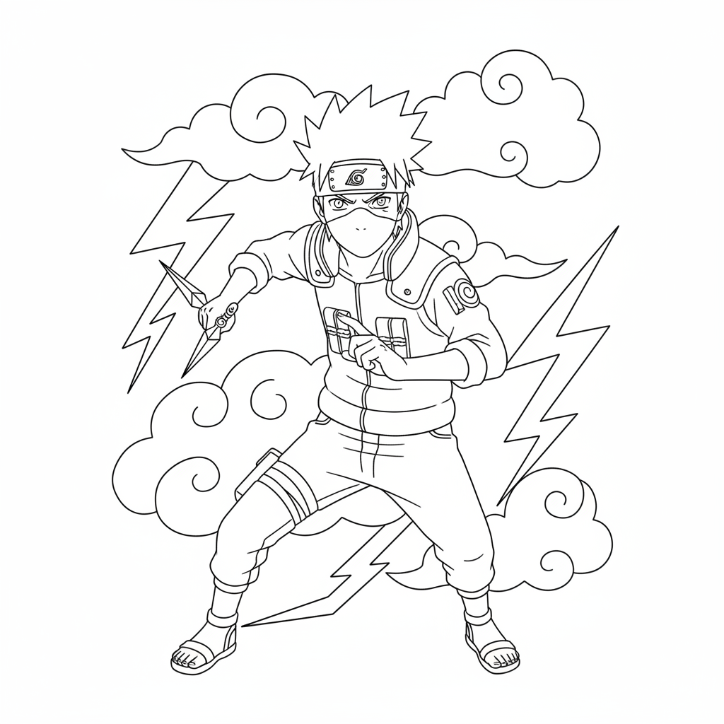 Disegno da colorare di Kakashi 4