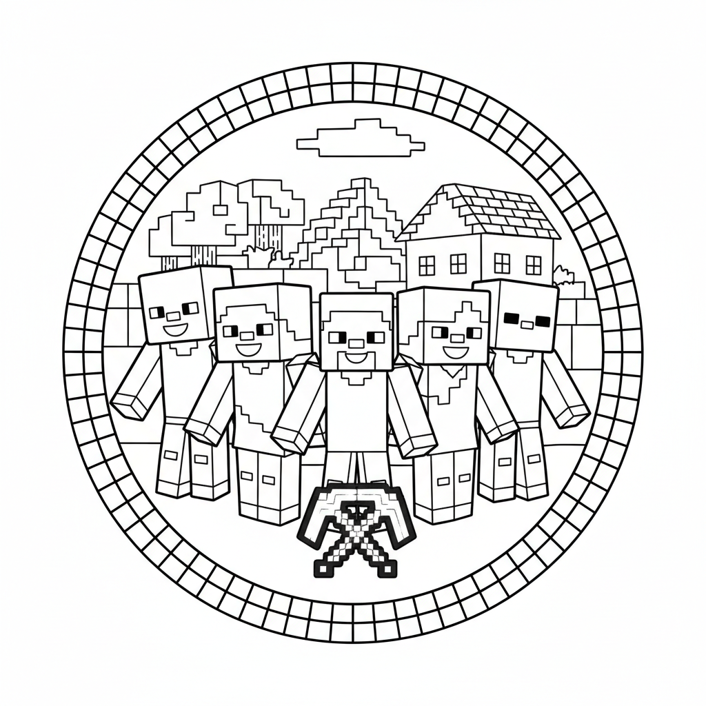 Coloriage Minecraft 5 à imprimer