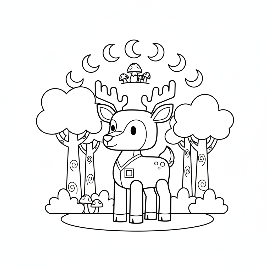 Coloriage roblox the deer ( 99 nights in the forest ) 9 à imprimer