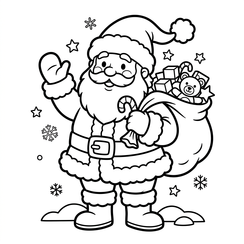 Disegno di Babbo Natale da colorare 8