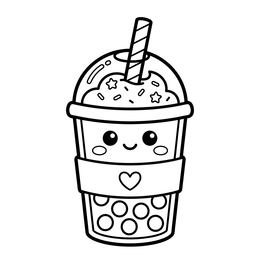 Disegno da colorare bevanda kawaii 3