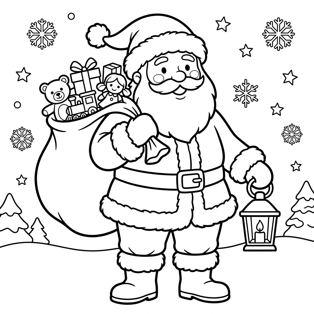 Dibujo de Papá Noel para colorear 9