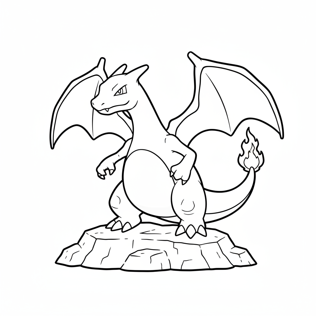 Coloriage Dracaufeu 9 à imprimer