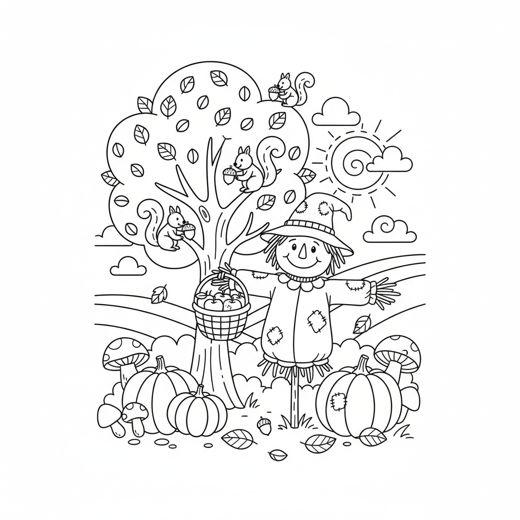 Disegno autunnale da colorare 2