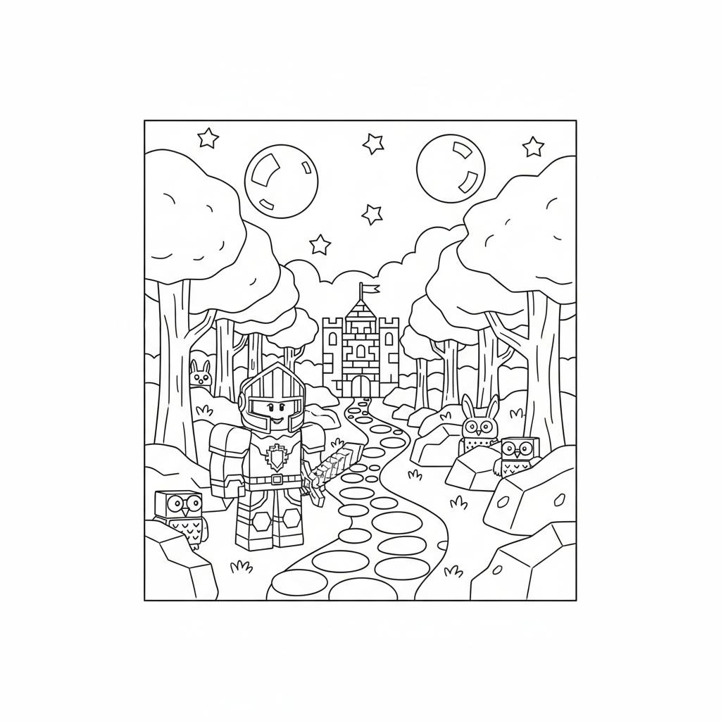 Dibujo para colorear 99 noches en el bosque 5