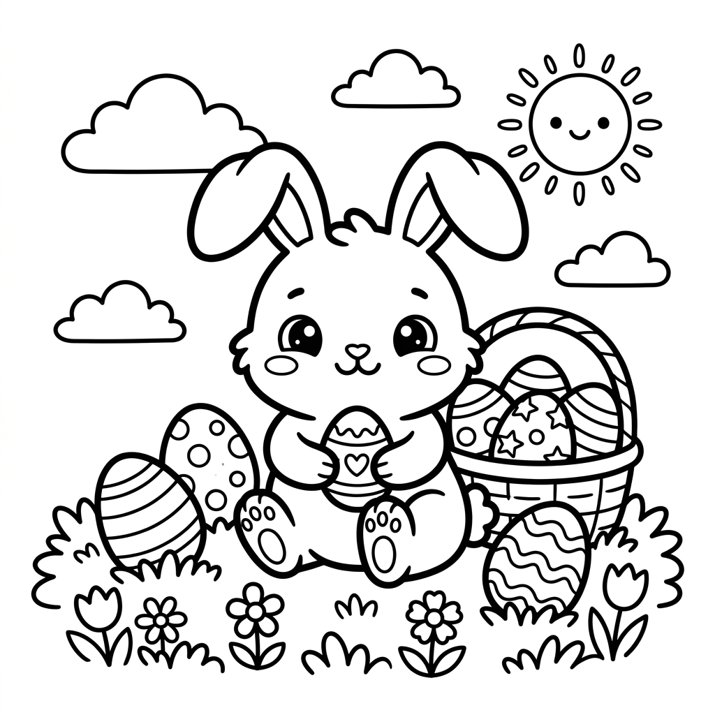 Dibujo de Pascua kawaii para colorear 7