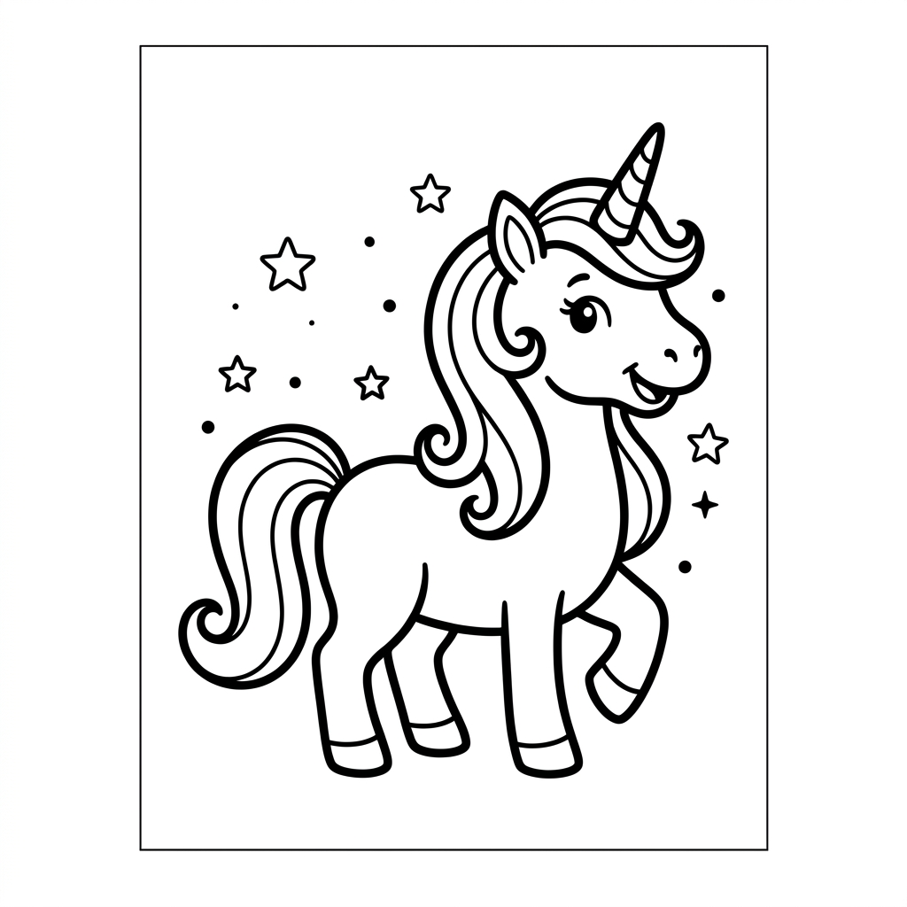 Einhorn-Ausmalbild 7
