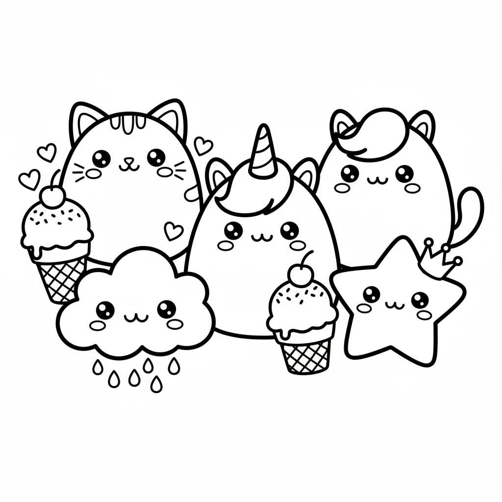 Kawaii coloring page 2