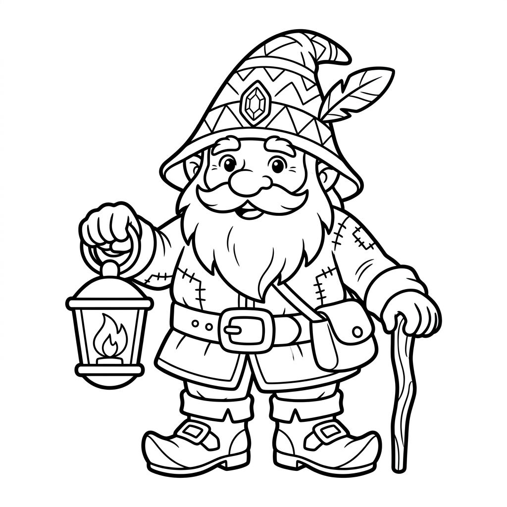 Coloriage dessin de nain fantastique 4 à imprimer