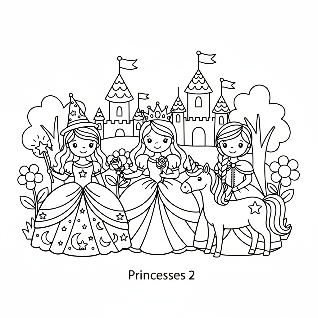 Princesses 2 coloring page