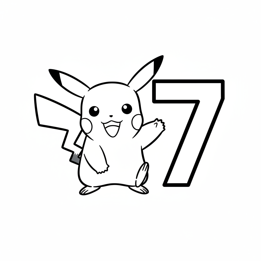 Pikachu 7 Ausmalbild