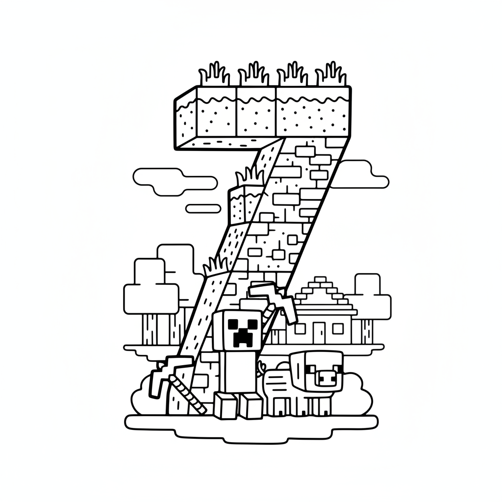 Minecraft 7 涂色页